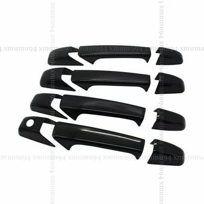 For 07-13 Chevy Silverado GMC Sierra 1500 2500 3500 Black 4 Door Handle Covers — 第 1/3 张图片