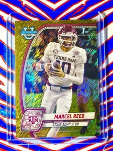 2024 Bowman Chrome University Marcel Reed 1st Bowman Gold Shimmer /50 Texas A&M - Bild 1 von 2