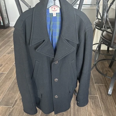 Brooks Brothers Red Fleece Mens 2XL Black Pea Coat Wool Cashmere Blend LNWOT - Image 1 of 4