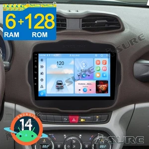 Autoradio 9" 6+128G 8Core Android 14 per Jeep Renegade GPS Navi WIFI RDS FM DAB+ - Foto 1 di 12
