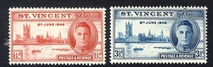 ST. VINCENT King George VI 1946 The Victory Set SG 160 & SG 161 MINT - Picture 1 of 2