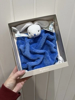 Kaloo Plume Blue bunny Baby Comforter Comfort Blanket Soother rabbit Ocean Blue - Image 1 of 4
