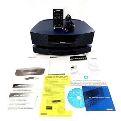 Sistema de música Bose Wave III azul medianoche con cambiador de CD múltiple, control remoto, manuales Foto 1 de 4