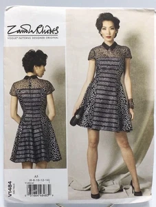 Dress Size 6-14 Cut to 14 Pattern 1484 Princess Seams Collar Yoke Bias Sleeve  - Picture 1 of 2