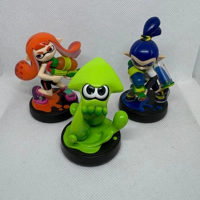 Nintendo Amiibo - Splatoon 3 Pack, Inkling Boy & Girl, Green Squid (Unboxed)  - Image 1 of 4