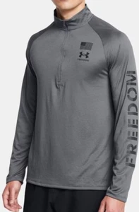 Under Armour Freedom Tech 1/2 Zip leichter Pullover pechgrau Herren XL Neu mit Etikett - Bild 1 von 8