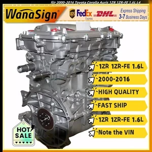 Lange Block-Motorbaugruppe für 2000-2016 Toyota Corolla Auris 1ZR 1ZR-FE 1.6L L4 - Picture 1 of 5