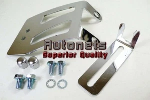 Chrome SBC Small Block Chevy Carburetor Throttle Cable Bracket Manifold mount - Picture 1 of 1