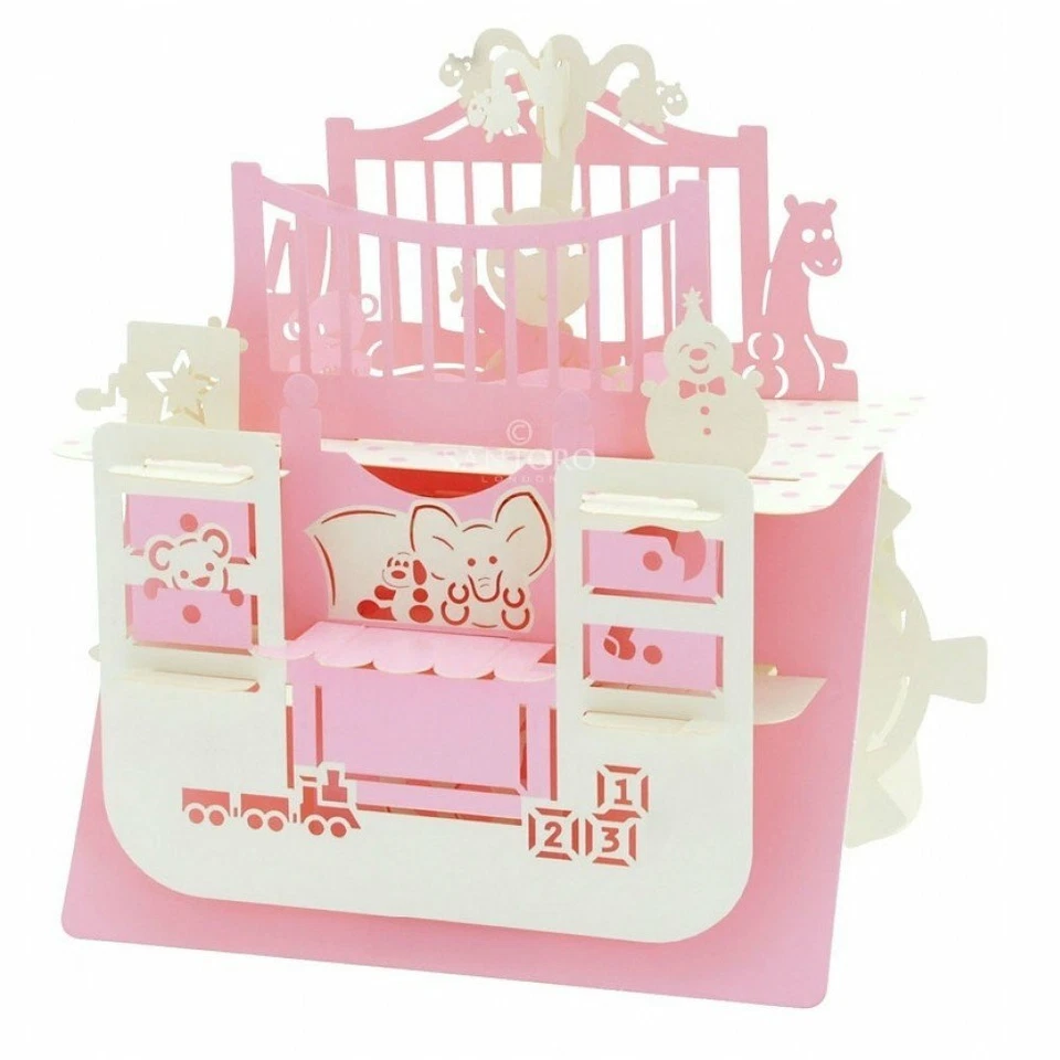 SANTORO - SILHOUART 3D TARJETA DE FELICITACIÓN ESCULPIDA - BEBÉ NIÑA **NUEVO** Foto 1 de 1