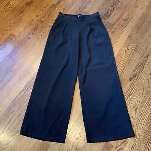 NWT Max Studio Elastic Waistband Wide-Leg Pants SZ M Black Pull On Corpcore - Picture 1 of 12