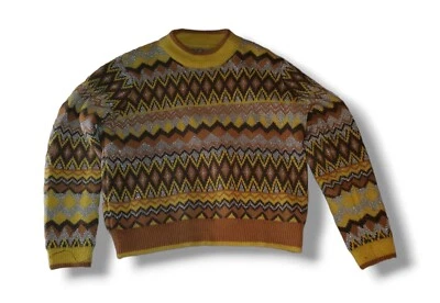 Suéter tejido cuello redondo Fair Isle multicolor Andrew Marc para mujer, talla grande Foto 1 de 4