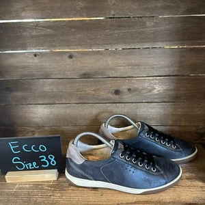 Mujer Ecco Chase II Azul Marino Cuero Atlético Informal Tenis Zapatos Talla EU 38 - Imagen 1 de 6
