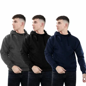 ACTIVE STAR UNISEX NEGRO AZUL MARINO CARBÓN JERSEY POLAR CANGURO BOLSILLO SUDADERA CON CAPUCHA - Imagen 1 de 21