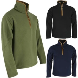 MAGLIONE COUNTRYMAN PILE TERMICO UOMO CACCIA 1/4 ZIP MAGLIONE NERO VENERDÌ - Foto 1 di 7