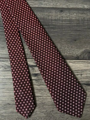 PAUL SMITH 100% SILK MAROON GEOMETRIC TIE MADE IN ITALY Foto 1 de 4