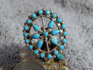 Nuovo anello donna argento sterling turchese dell'artista Zuni Delores Peina misura 7 - Foto 1 di 6
