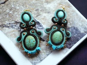 Ohrringe Technik soutache Kunsthandwerk - Bild 1 von 3