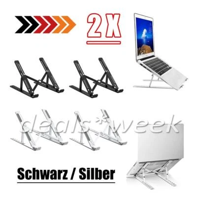 2X Laptop Ständer Notebook Stander Faltbar Tischhalter Metall Winkel Einstellbar - Bild 1 von 4
