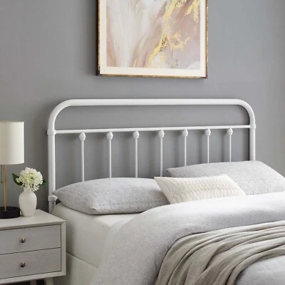 Modway Sage Modern Farmhouse Metal Full Headboard in White - Image 1 of 4