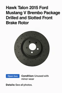 Hawk Talon Fits 2015 Ford Mustang V Brembo Package Drilled and Slotted Front Bra - Picture 1 of 5