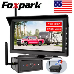 Magnetic Wireless Backup Camera +7" Split Screen Monitor 1080P Rear View Systems - Picture 1 of 7