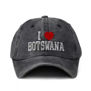 Soft Washed Baseball Cap I Love Botswana I Love Cotton Dad Hats for Men & Women - Picture 1 of 13