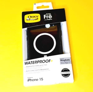 🔥VIEW PHOTOS🔥 OTTERBOX FRE SERIES CASE WATERPROOF MAGSAFE IPHONE 15 BLACK DROP - Photo 1 sur 10