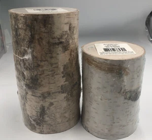 Birch Pillars Wood Logs New Sealed Lot of 2 7”x 3/4” and 5” x 3.5” - Picture 1 of 6