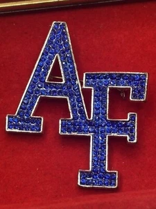 US Air Force Academy Falcons Official Atlantic Hockey NCAA Blue Crystal Pin Rare - Picture 1 of 5