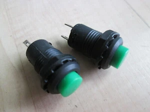 Menge (2) Grün Drucktastenschalter 1/2" Ein-Aus Verriegelung 3A 125VAC 0,3A 12VDC #E35BE - Bild 1 von 7