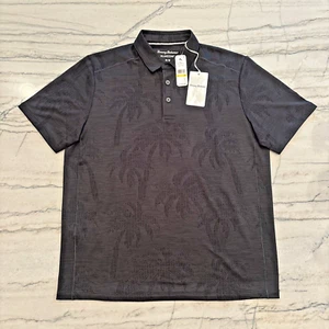 Polo Tommy Bahama IslandZone Para Hombre Mediano Delray Mirage - Negro Jet Nuevo con Etiquetas $110 - Imagen 1 de 10