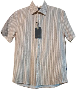 STONE ROSE Men's Orange White Dot Print Shirt Button Up Size Small NWT - Picture 1 of 4