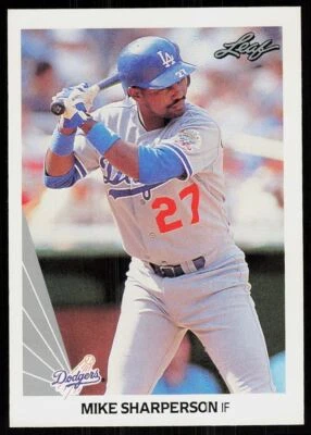 1990 Leaf Mike Sharperson Los Angeles Dodgers #490 - Image 1 of 2