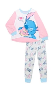 Toddler Girls Long Sleeve Pajama 2 piece Set Stitch Size 4/5 - Picture 1 of 4