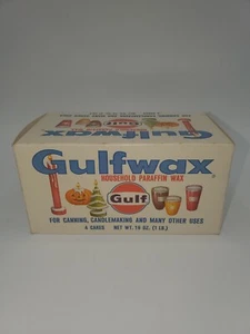 Vintage Gulfwax Household Paraffin Wax 4 Cakes 16oz for canning, candlemaking - Picture 1 of 6