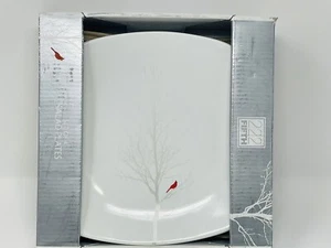NEW 222 Fifth Winter Cardinal Plates 8 3/4" Round Salad Plate Set of 4 In Box - Picture 1 of 5