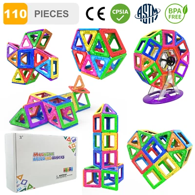 SINOMUND Educational Magnetic Building Kit - 110 Pieces for Children's Day