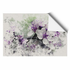 White And Purple Blossoms Wall Art Print Framed Canvas Picture Poster Decor