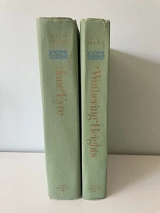 Lot of 2 Wuthering Heights by Charlotte Bronte &Jane Eyre by Emily Bronte Green - Picture 1 of 15