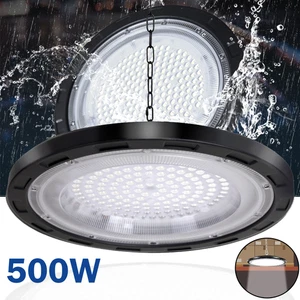 500W UFO LED Hallenbeleuchtung Industrielampe High bay Hallenstrahler Lampe 31cm - Bild 1 von 20