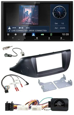 Kenwood Bluetooth 2DIN USB DAB Lenkrad Autoradio für Kia Ceed ab 2012 schwarz oh - Bild 1 von 4