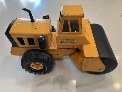复古 70 年代 Tonka Mighty Roller 压钢玩具车 罕见 蒸汽滚轮 3910 — 第 1/4 张图片