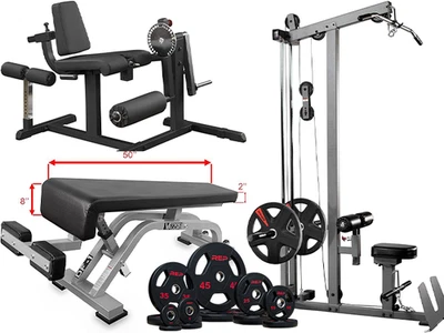 GIMNASIO DE 3 PIEZAS: BODYSOLID PIERNAS CURL + EXT, LAT + FILA Y BANCO DE ABDOMINALES - ¡SOLO RECOGIDA! Foto 1 de 4