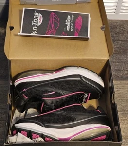 L.A. GEAR "ROCK~N~TONE" TRIPLE TONING SNEAKERS WOMEN'S Size 8 Black/ Pink - Picture 1 of 5