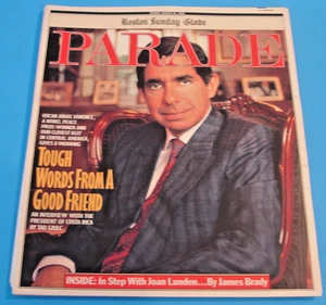 Oscar Arias Sanchez Nobel Peace Prize Boston Sunday Globe Parade Aug 28 1988 New - Picture 1 of 2