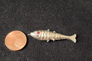 Kettenanhänger Fisch Silber Beweglich Anhänger ca 3,6 cm groß - Bild 1 von 9