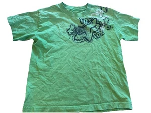 Vintage Y2K Fox Racing T-Shirt Green kids Medium - Picture 1 of 6