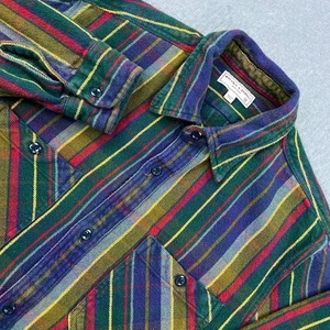 Wallace & Barnes Heritage Flannel Workshirt Men's Medium Multi Striped Button Up - Picture 1 of 11