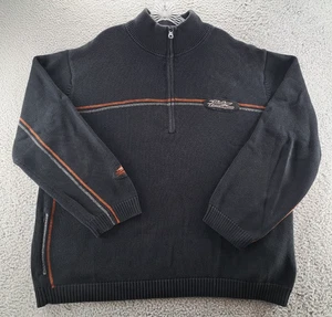 Maglione maglia Harley Davidson 1/4 zip uomo 2XL nero pullover motociclista moto - Foto 1 di 13