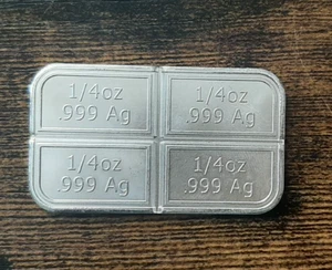 Pop Bullion 1 Troy oz Silver Bar .999 Fine Silver Fractional Breakable 1/4 oz - Picture 1 of 3
